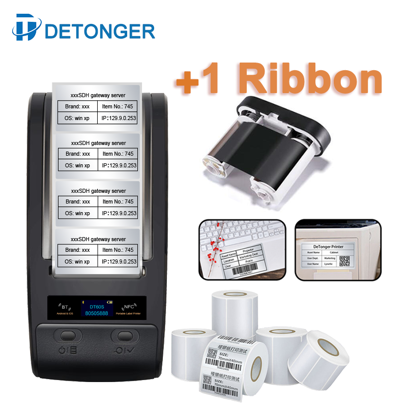 Commercial Ribbon Printing Machine - DETONGER 휴대용 열전사 인쇄기, 리본 PET