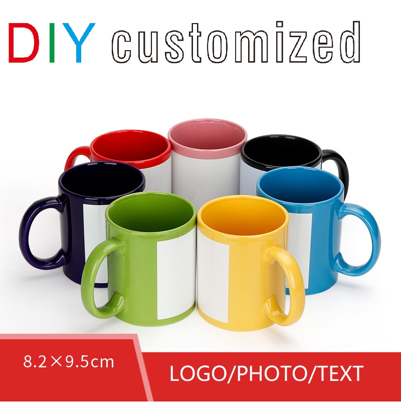 Sublimation Mug Blank - 블랙 컵 DIY 로고 세라믹 350ML