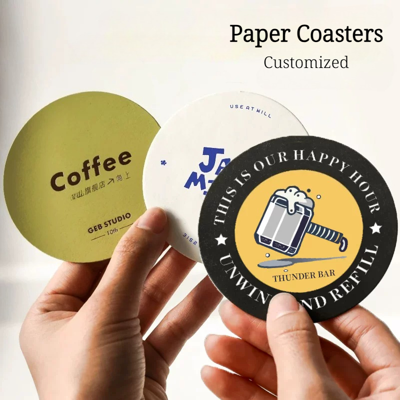 Company Profile Printing - 200개 맞춤형 종이 코스터, 당신의 디자인