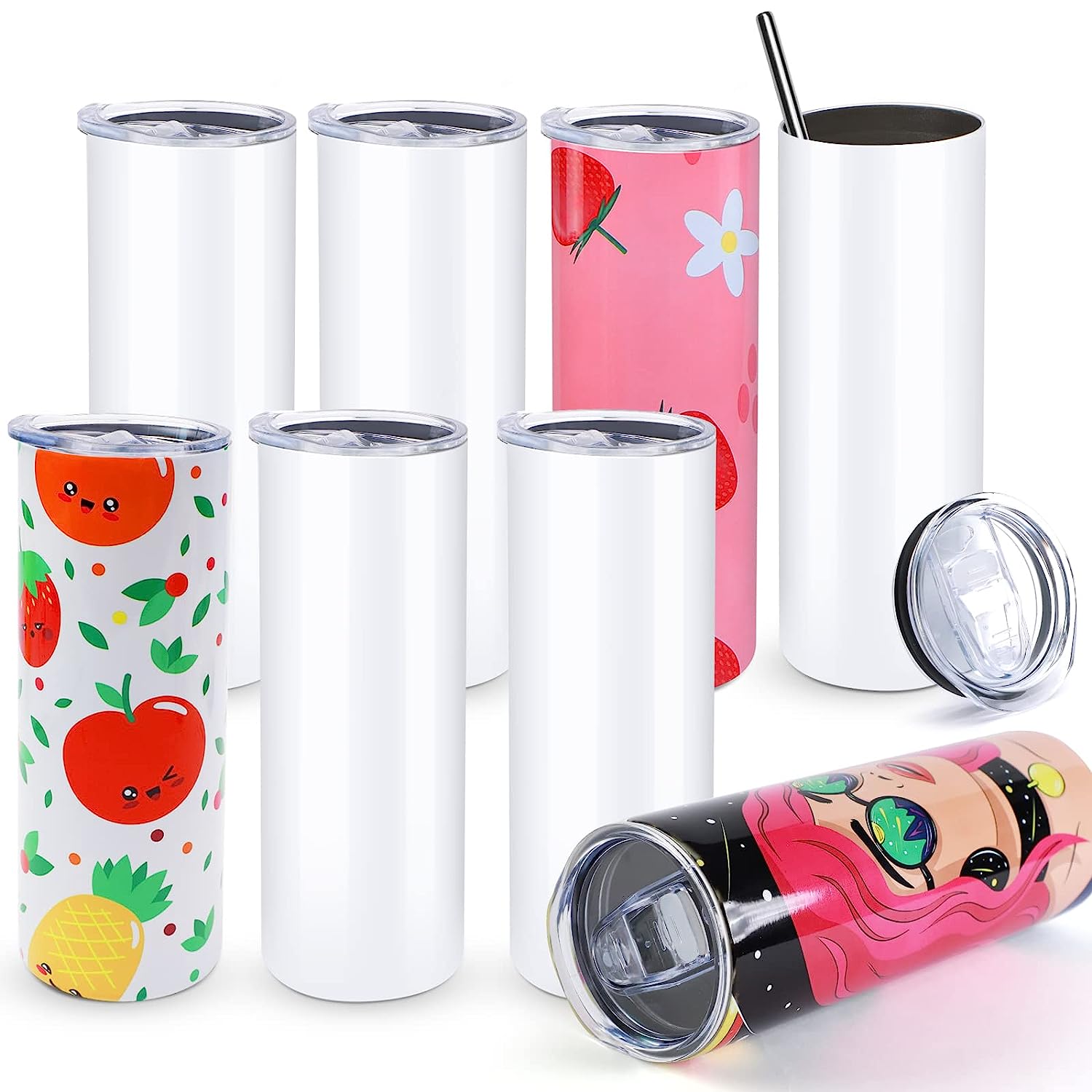 Sublimation Mug Blank - HTVRONT 8pcs 스테인레스 20 OZ 승화