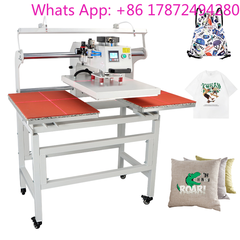 Commercial Shirt Printing Machine - 듀얼 전기 슬라이드 열 프레스 기계,