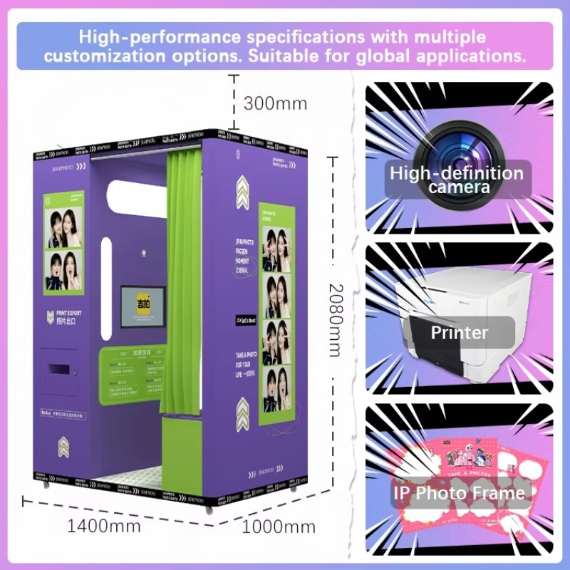 맞춤형 스포츠 스타일 사진 부스, 보라색 외관, 즉석  - Global Commercial Printing 리뷰 및 가격