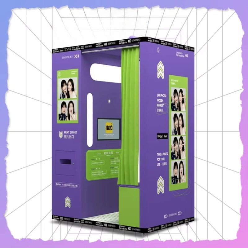 맞춤형 스포츠 스타일 사진 부스, 보라색 외관, 즉석  - Global Commercial Printing 리뷰 및 가격